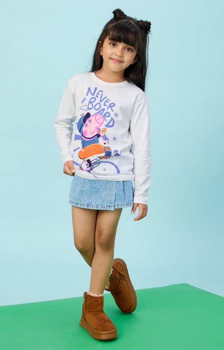 The Souled Store | Girls Peppa Never Bored Cotton T-Shirts