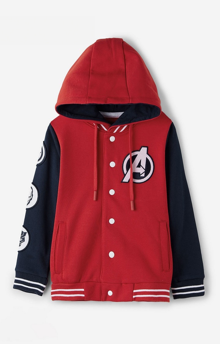 The Souled Store | Boys Avengers: Mighty Heroes Boys Cotton Varsity Hooded Jackets