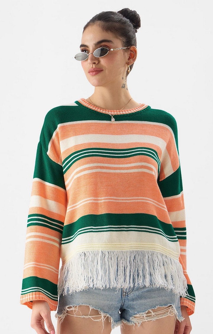 The Souled Store | Women's TSS Originals: Panama Stripes Women's Oversized Sweaters