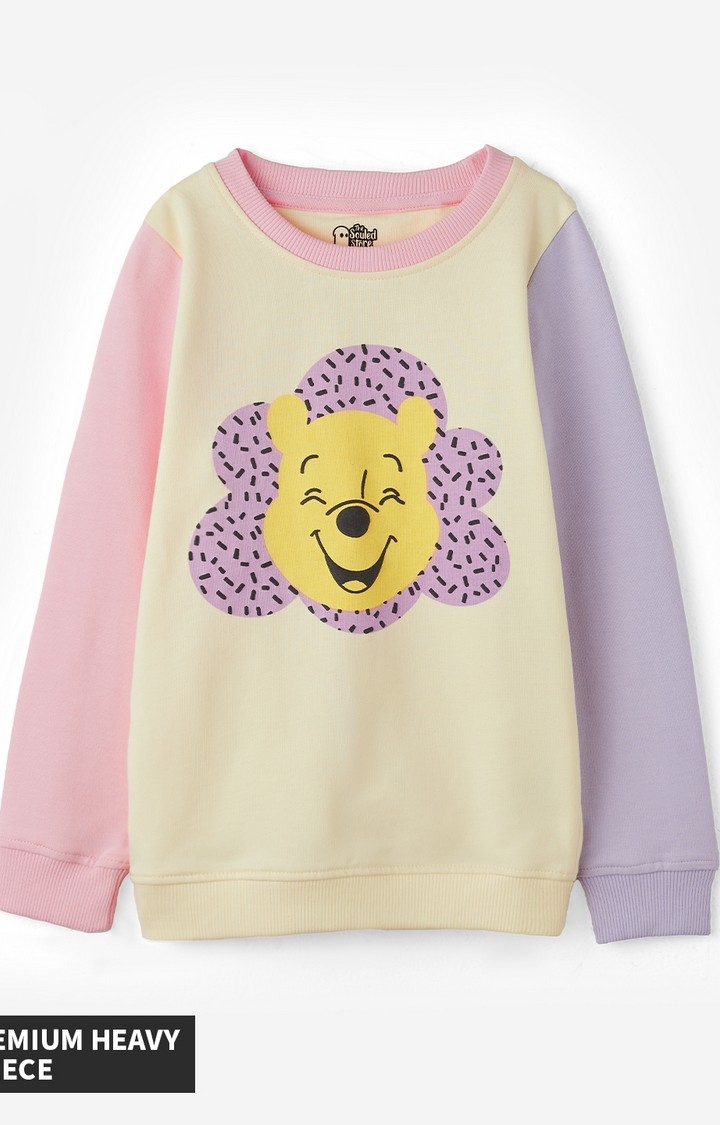 The Souled Store | Girls Disney: Happy Pooh Girls Cotton Sweatshirts