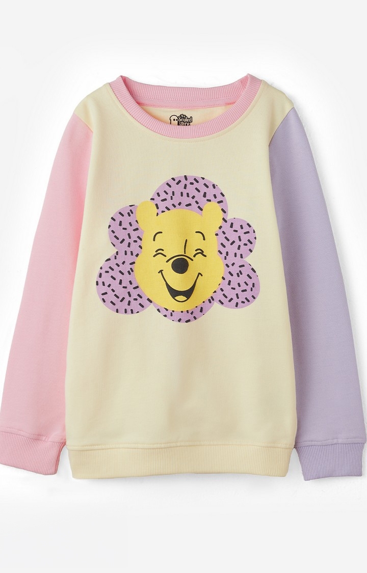Girls Disney: Happy Pooh Girls Cotton Sweatshirts