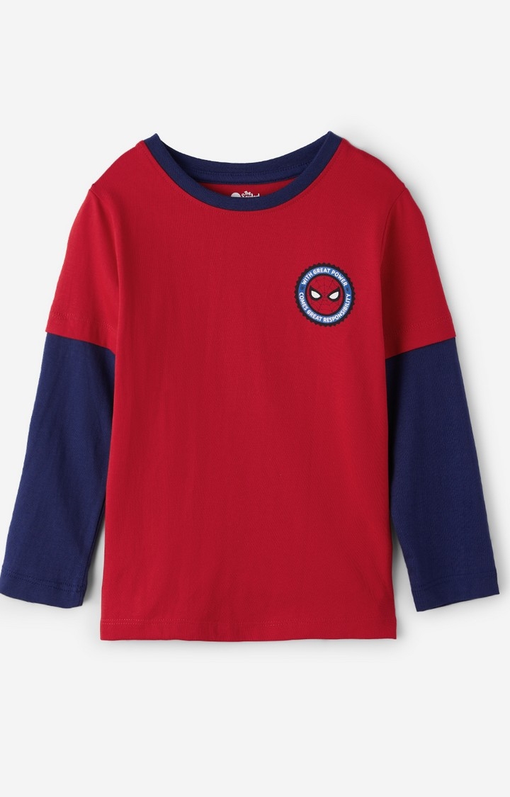 Boys Spider-Man: Friendly Hero Boys Cotton Full Sleeve T-Shirt