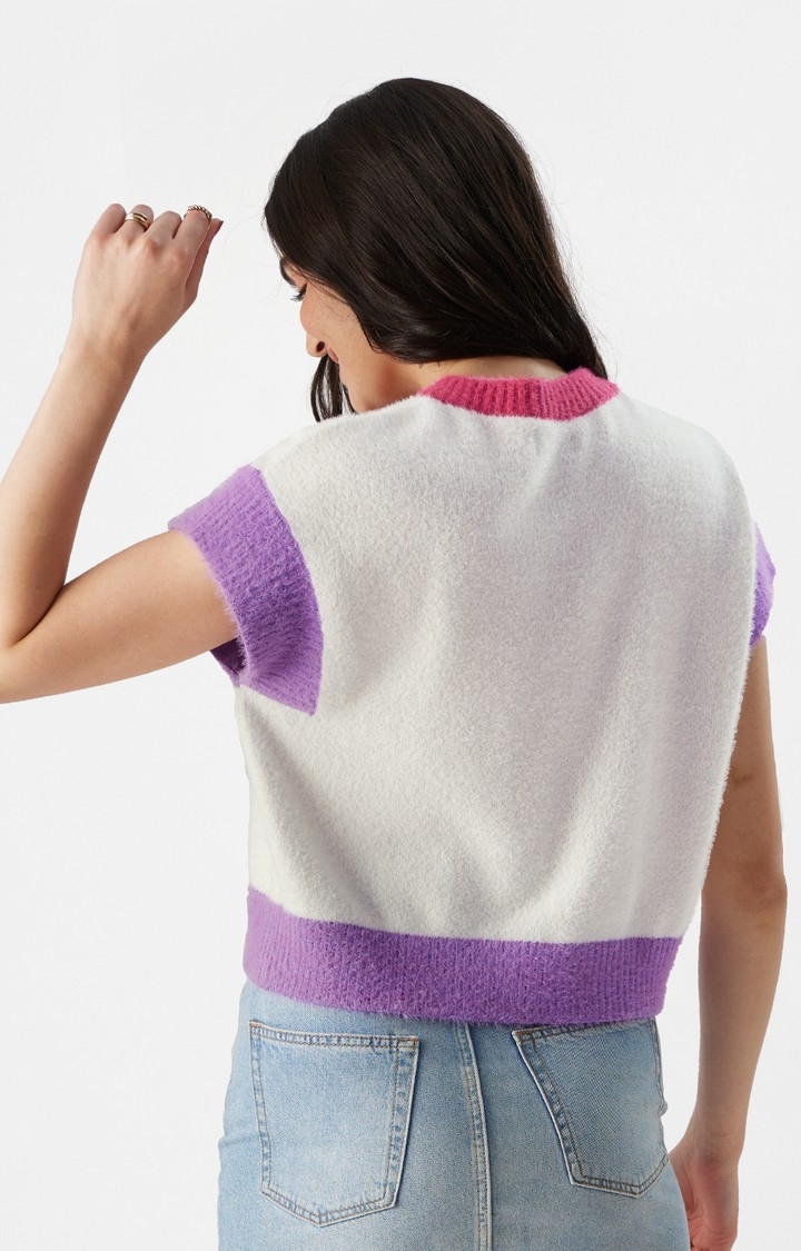 Women's Solids: Frosty Pink Women's Vest Sweaters