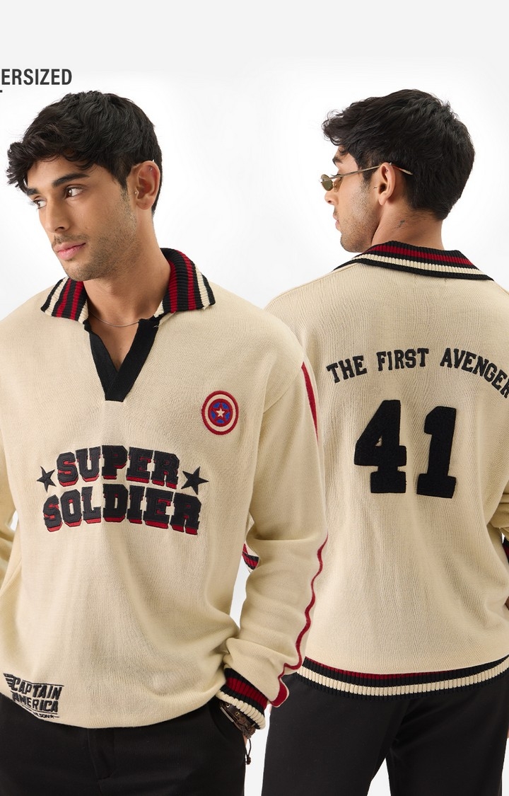 The Souled Store | Men's Captain America: 41 Oversized Pullovers