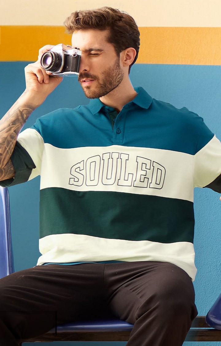 Men's TSS Originals: Horizon Stripes Oversized Polo T-Shirt
