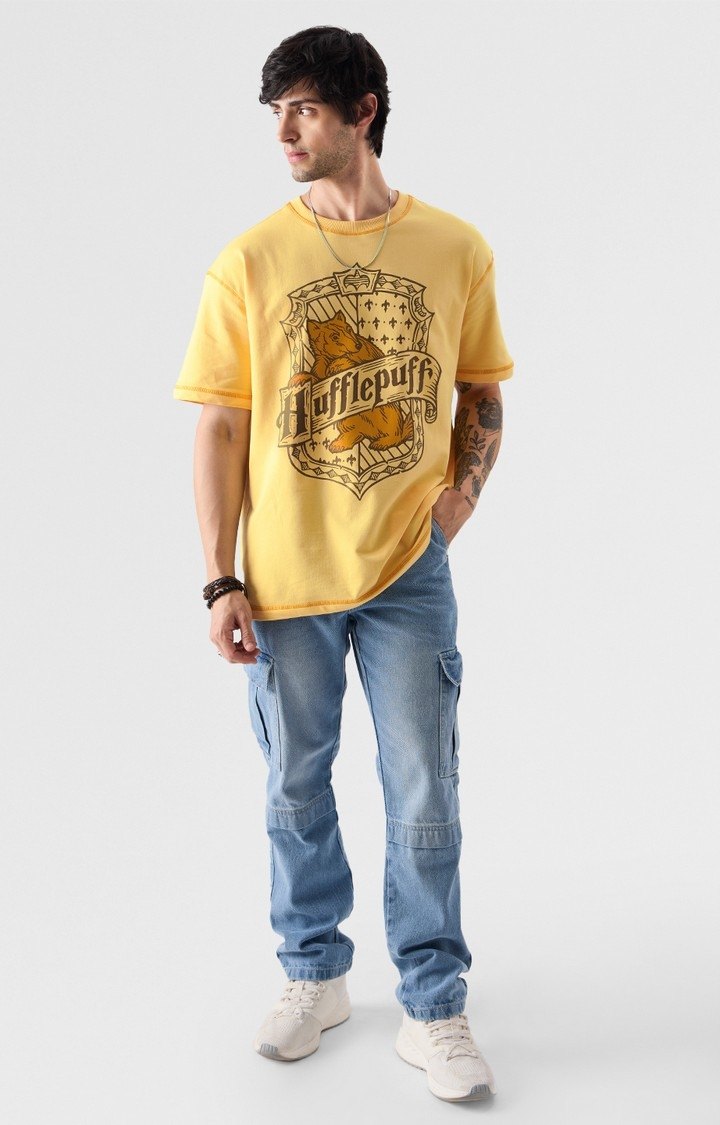 Men s Harry Potter Hufflepuff Gang Oversized T Shirt