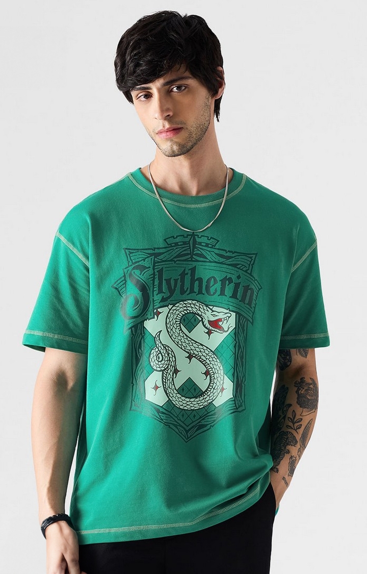 The Souled Store | Men's Harry Potter: Slytherin Gang Oversized T-Shirt