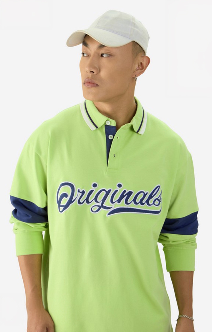 Men's Wild Lime Rugby Oversized T-Shirt