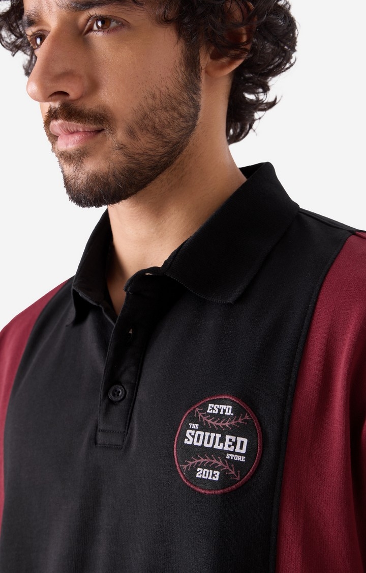 Men's TSS Originals: Red Block Oversized Polo T-Shirt