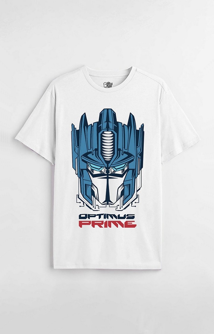 The Souled Store | Men's Transformers: Optimus White Printed Regular T-Shirt