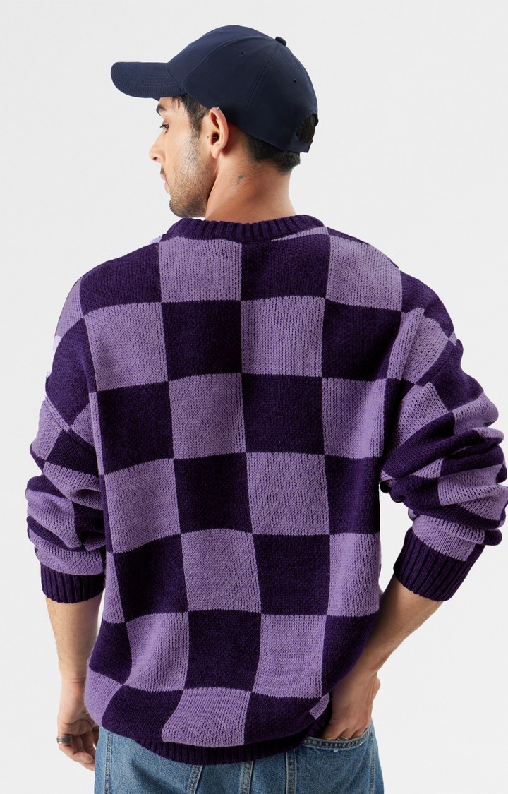 Men's TSS Originals: Violet Chess Oversized Pullovers