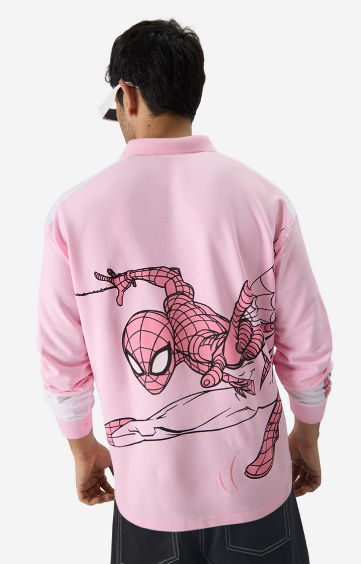 The Souled Store | Men's Spider-Man Webtastic Rugby Polo T-Shirt