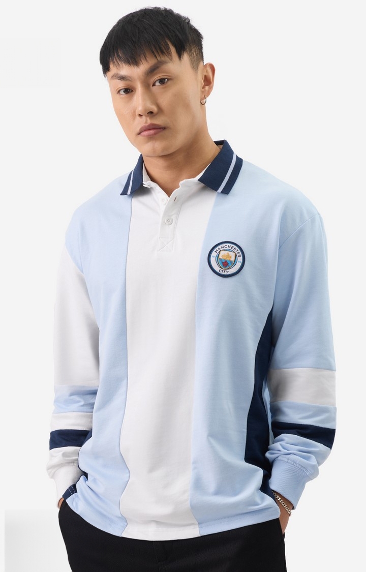 The Souled Store | Men's Manchester City: Champs Forever Men's Rugby Polo T-Shirt