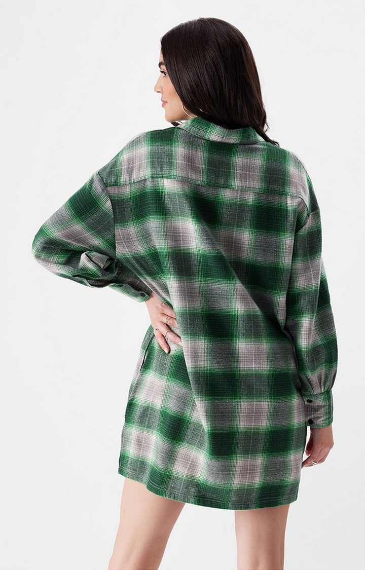 Women's Harry Potter: Slytherin Green Checked Casual Shirt
