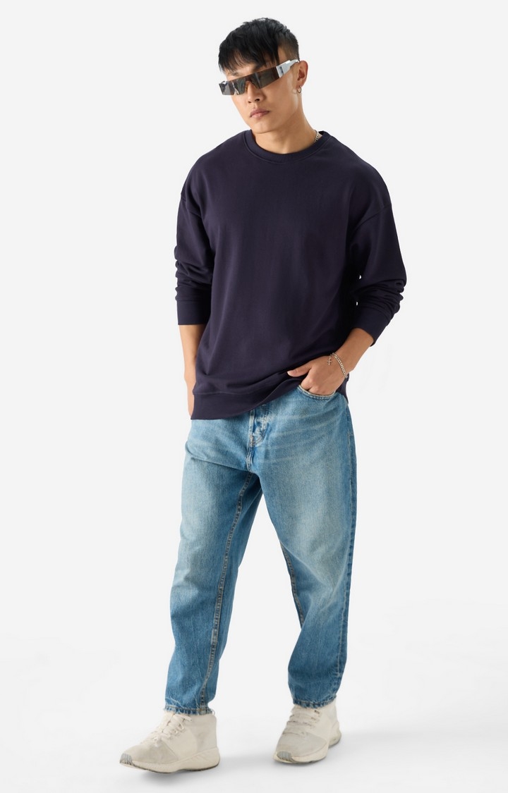 Men's Solids: Berry Men's Oversized Sweatshirts
