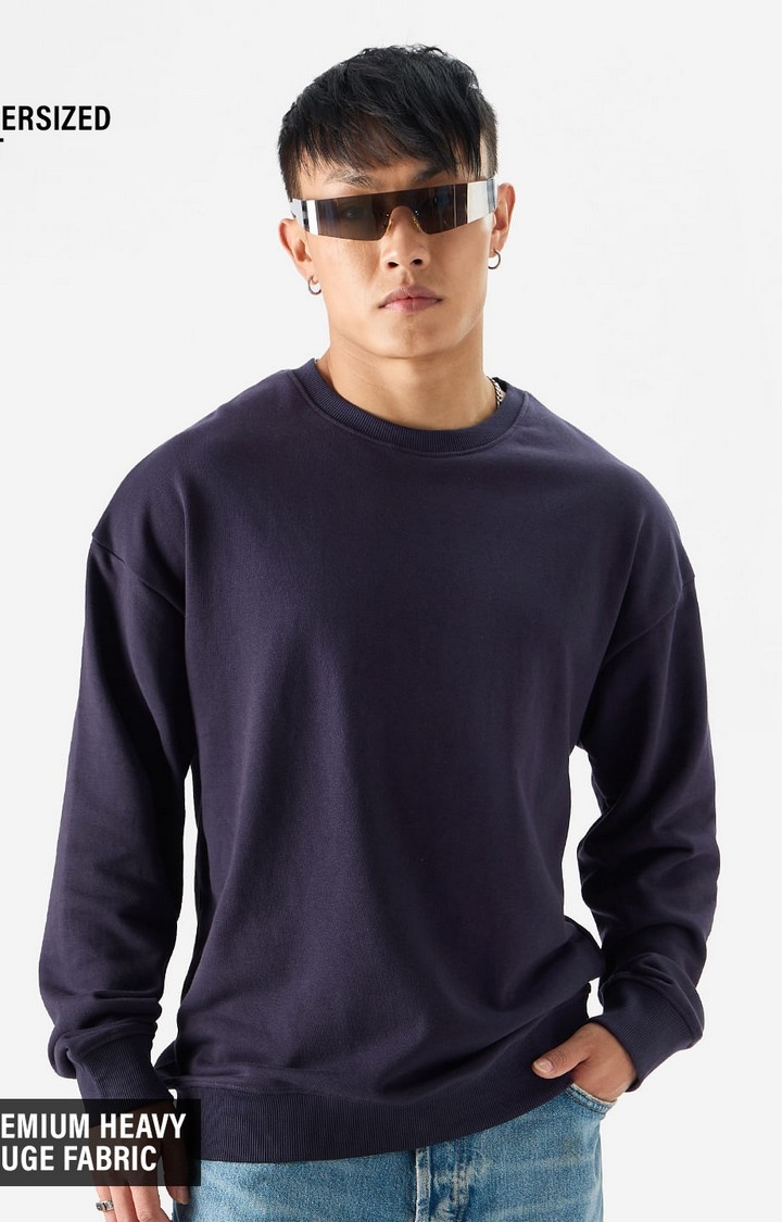 Men's Solids: Berry Men's Oversized Sweatshirts