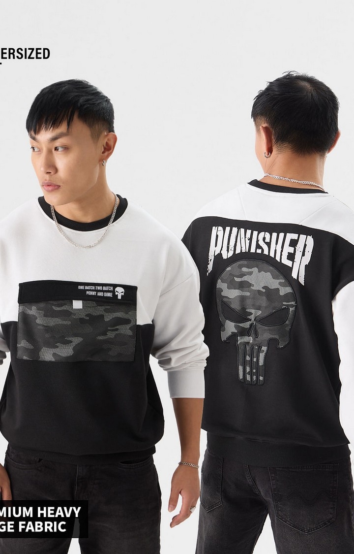 The Souled Store | Men's Punisher: Camo Skull (Utility) Men's Oversized Sweatshirts