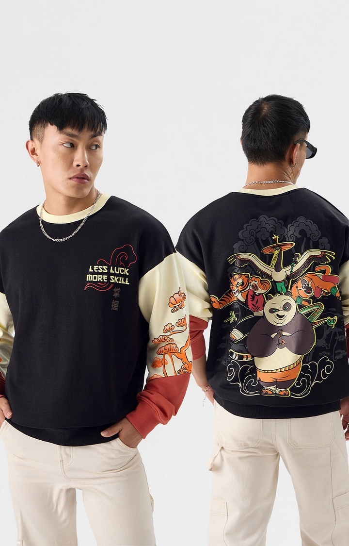 Men's Kung Fu Panda: Less Luck More Skill Men's Oversized Sweatshirts