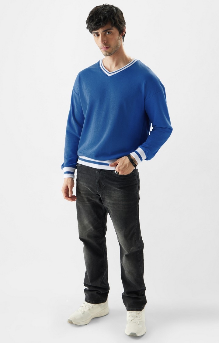 Men's TSS Varsity: Cobalt Blue Men's Oversized Sweatshirts