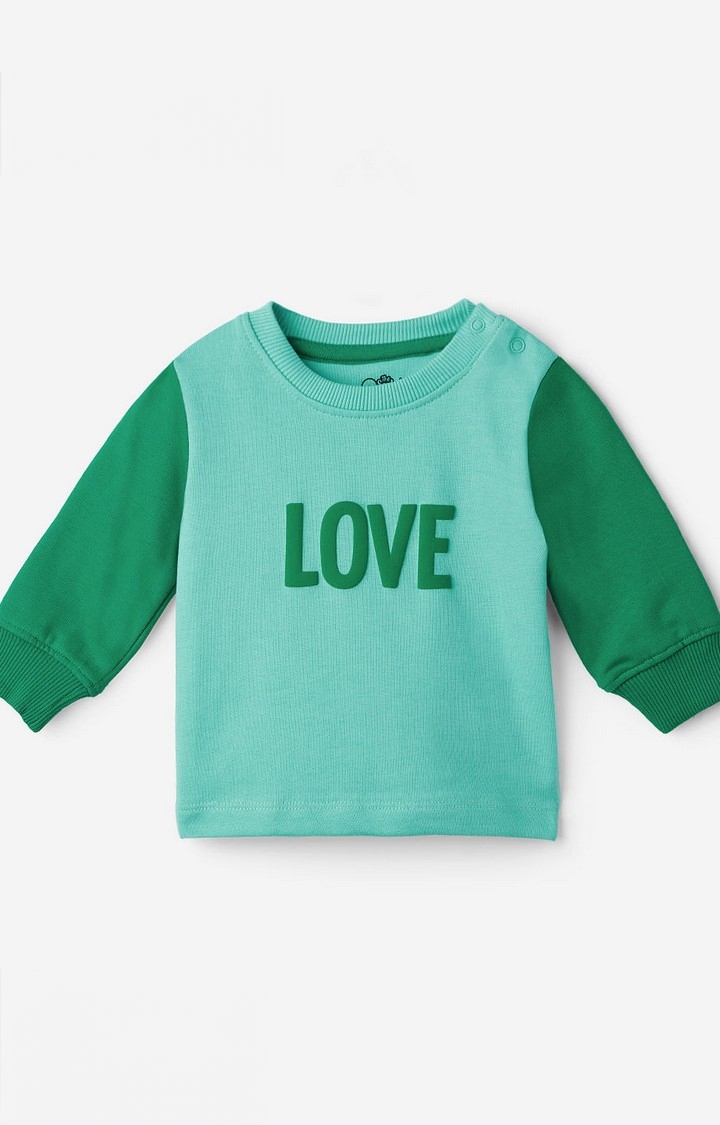 The Souled Store | Girls TSS Originals: Green Love Girls Cotton Sweatshirts