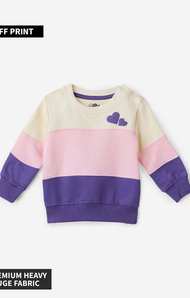 The Souled Store | Girls TSS Originals: Purple Hearts Girls Cotton Sweatshirts
