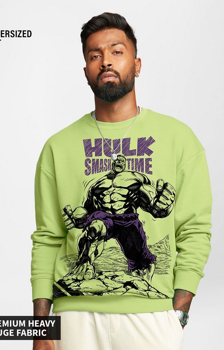 The Souled Store | Men's Hulk: Smash Time Men's Oversized Sweatshirts