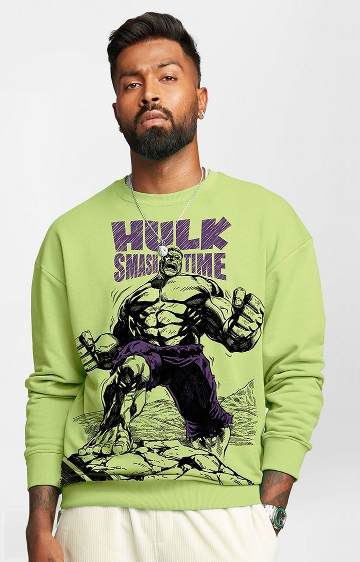 The Souled Store | Men's Hulk: Smash Time Men's Oversized Sweatshirts