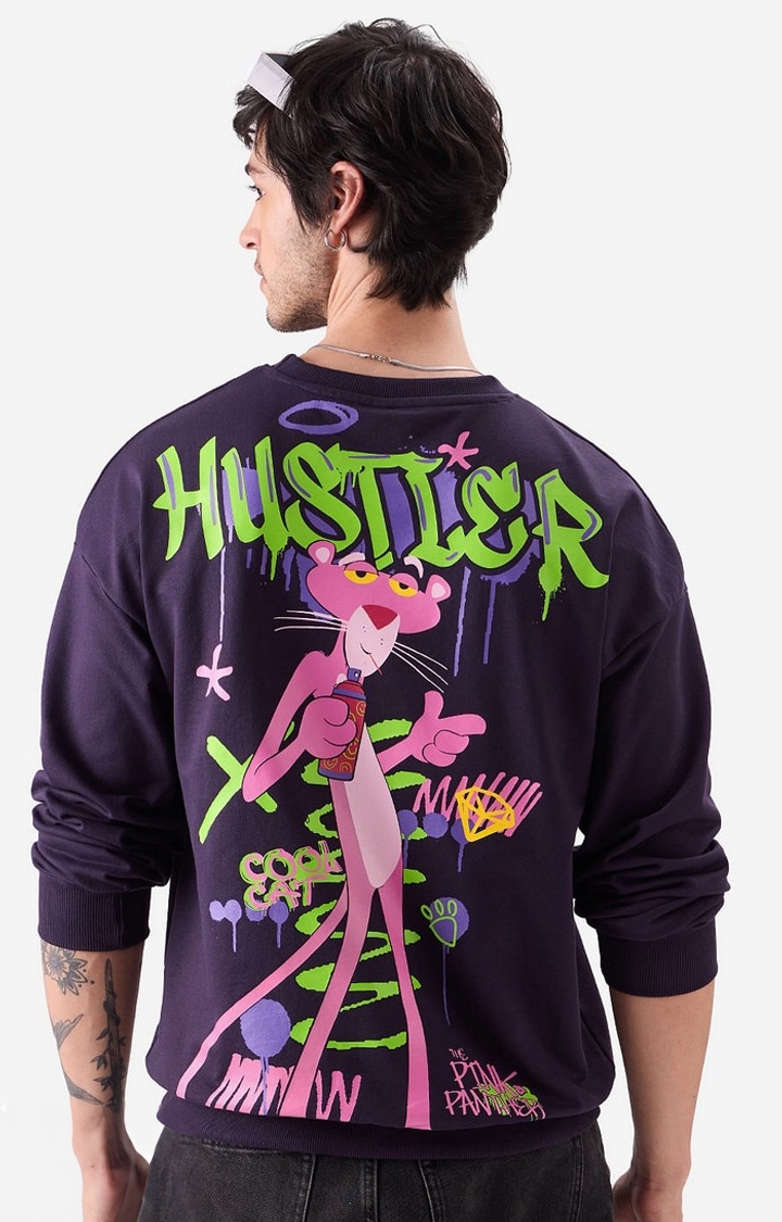 The Souled Store | Men's Pink Panther: Hustler Men's Oversized Sweatshirts