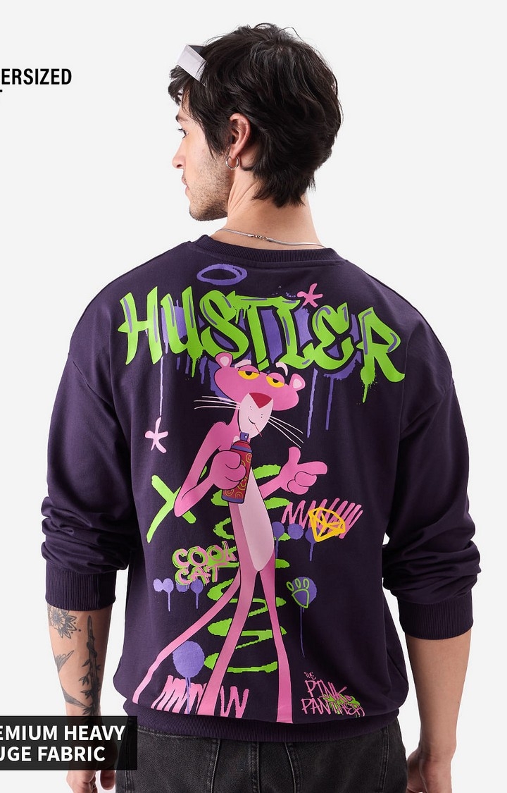 Men's Pink Panther: Hustler Men's Oversized Sweatshirts