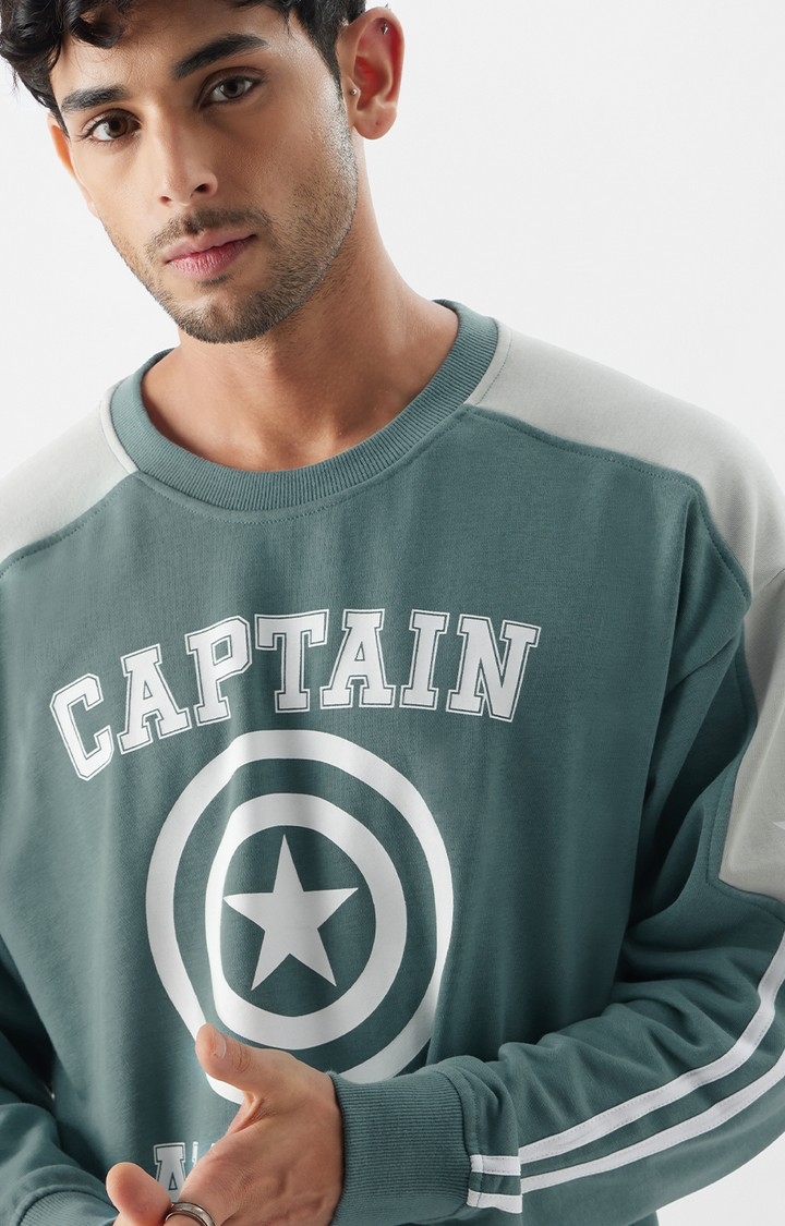 Men's Captain America: America's Hero Men's Oversized Sweatshirts