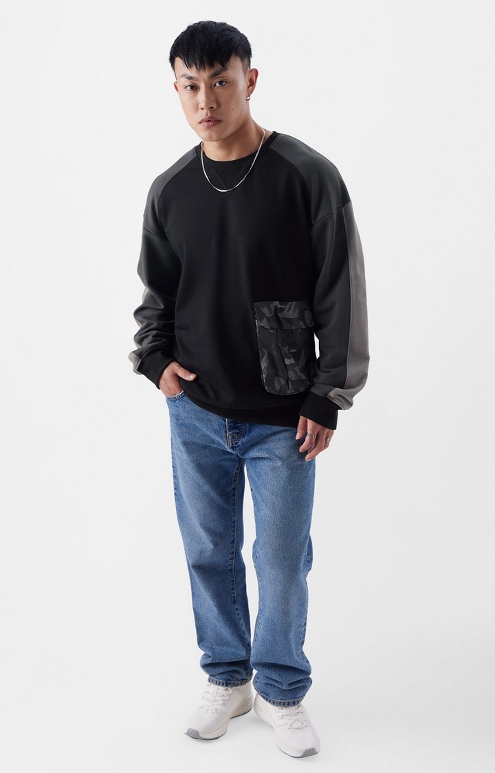 Men's TSS Originals: Black Camo Men's Oversized Sweatshirts