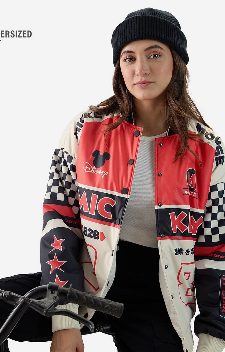 The Souled Store | Women's Mickey Mouse: Racing Club 28 Women's Varsity Jackets