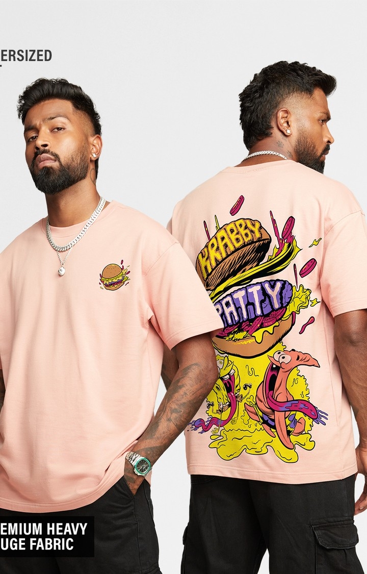 The Souled Store | Men's SpongeBob: Krabby Patty Oversized T-Shirt