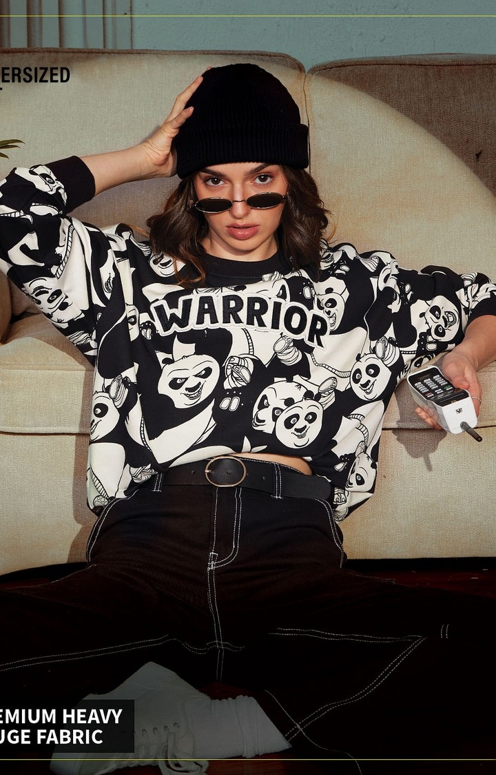 The Souled Store | Women's Kung Fu Panda: Warrior Women's Oversized Sweatshirts