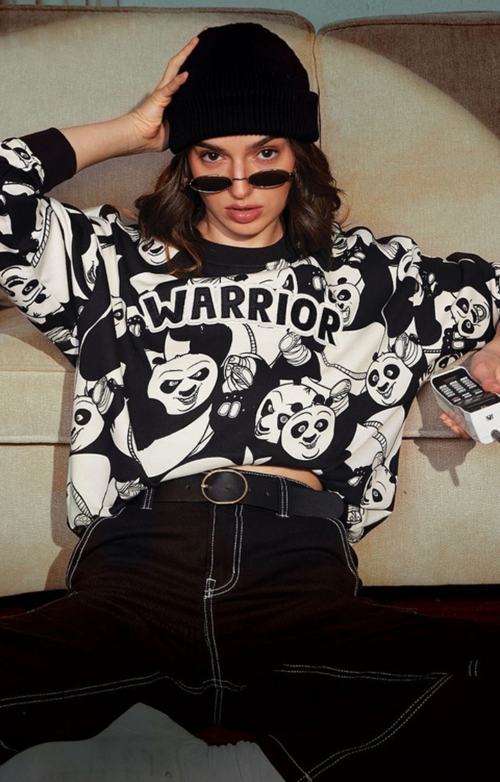 The Souled Store | Women's Kung Fu Panda: Warrior Women's Oversized Sweatshirts