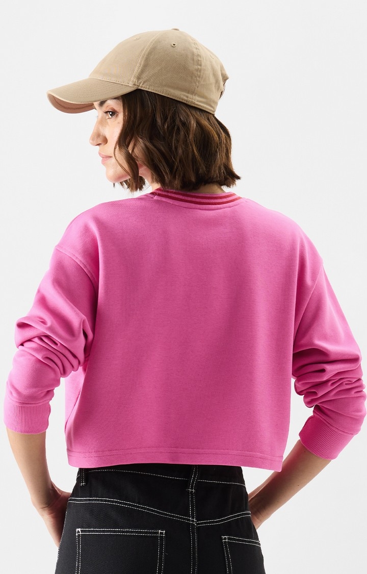 Women's Solids: Pink Carnation Women's Oversized Sweatshirts