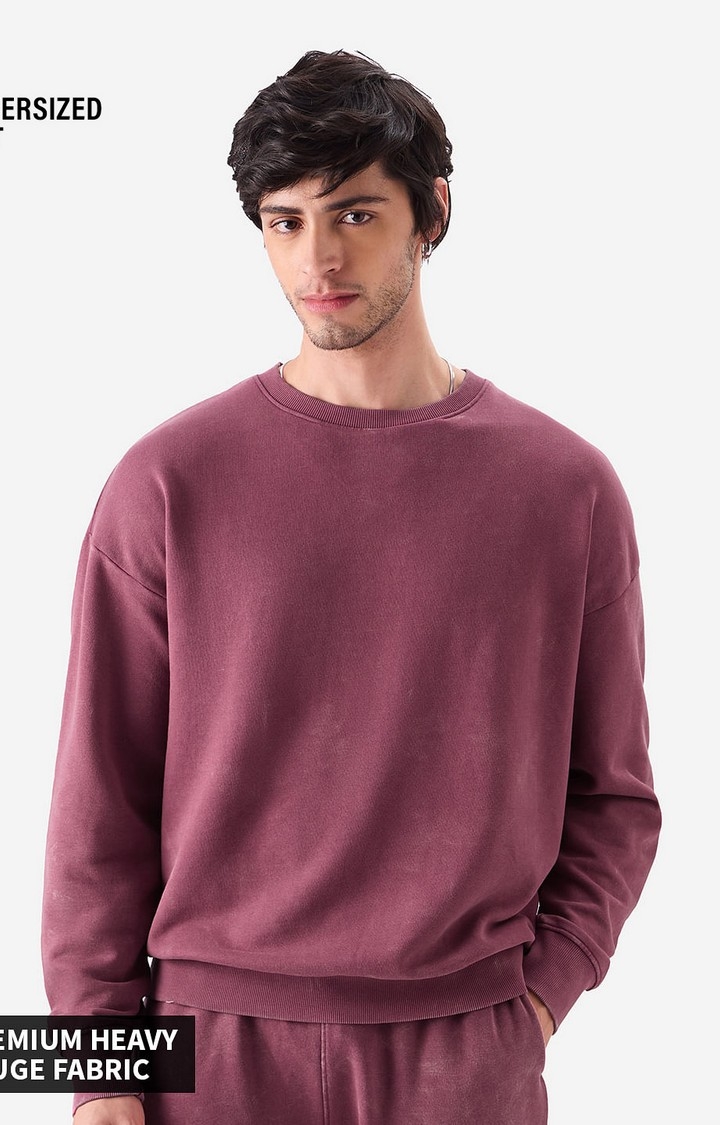 Men's TSS Originals: Plum (Acid Washed) Men's Oversized Sweatshirts