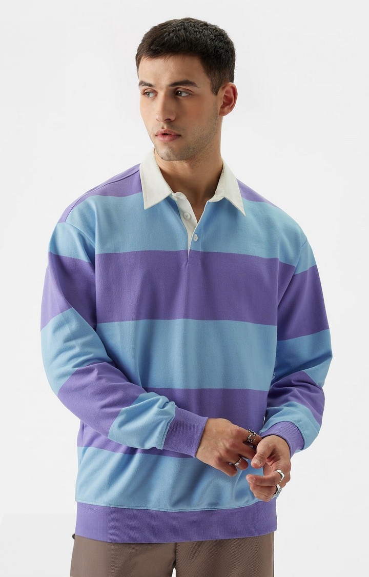The Souled Store | Men's TSS Originals: Powder Stripes Men's Rugby Polo Sweatshirts