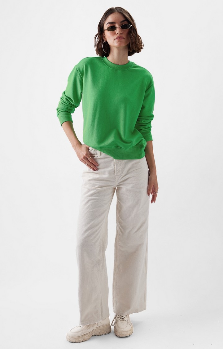 The Souled Store | Women's Island Green Sweatshirt Women's Oversized Sweatshirts