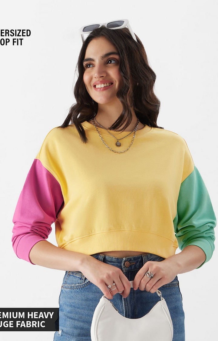 The Souled Store | Women's Sunshine Hues Sweatshirt Women's Oversized Sweatshirts