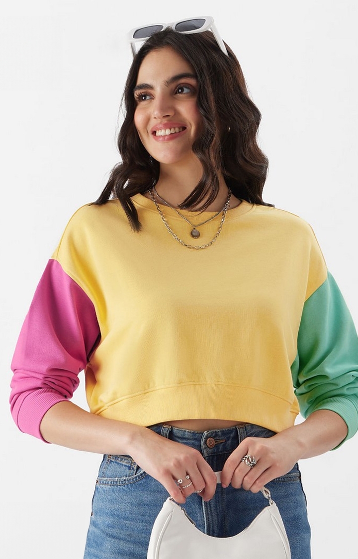 The Souled Store | Women's Sunshine Hues Sweatshirt Women's Oversized Sweatshirts