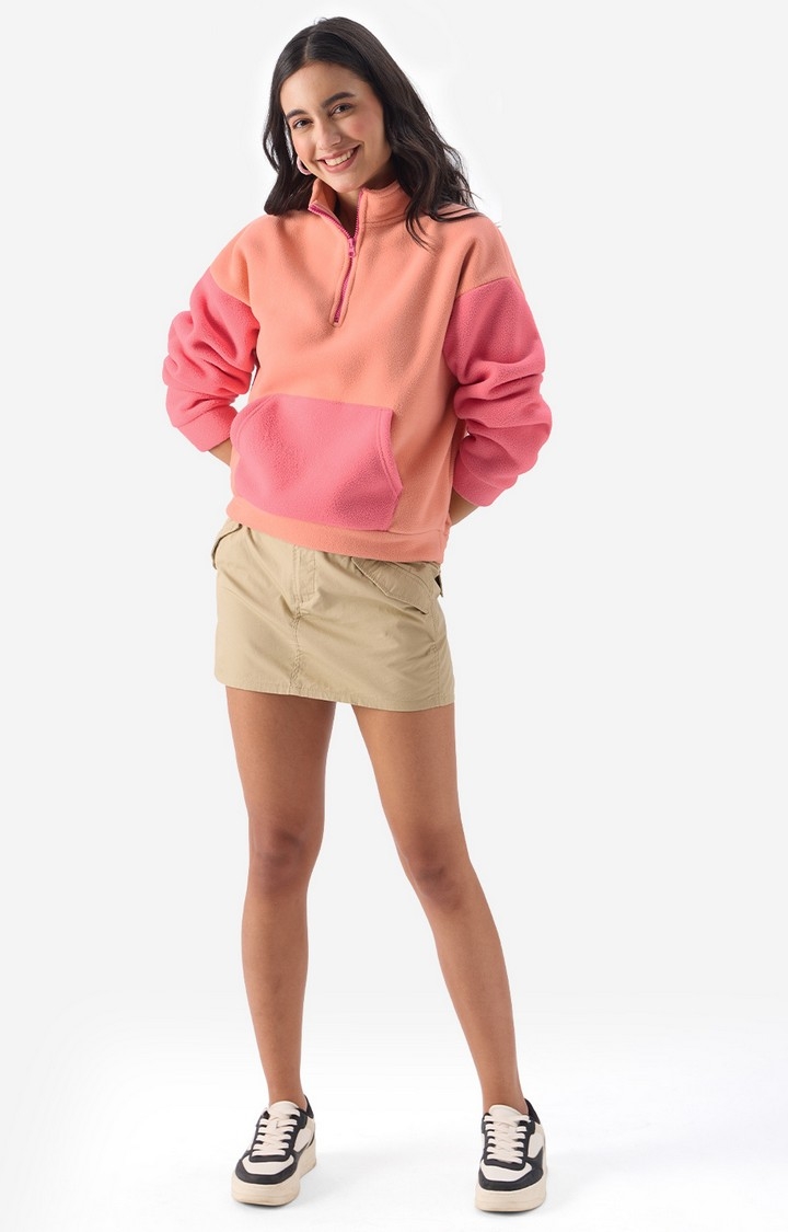 Women's Coral Candy Teddy Sweatshirt Women's Oversized Sweatshirts