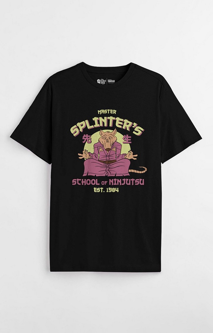 Men's TMNT: Master Splinter Black Printed Regular T-Shirt
