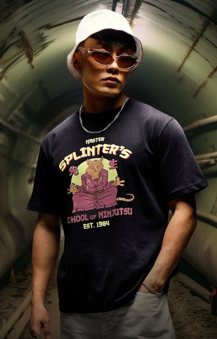 The Souled Store | Men's TMNT: Master Splinter Black Printed Regular T-Shirt