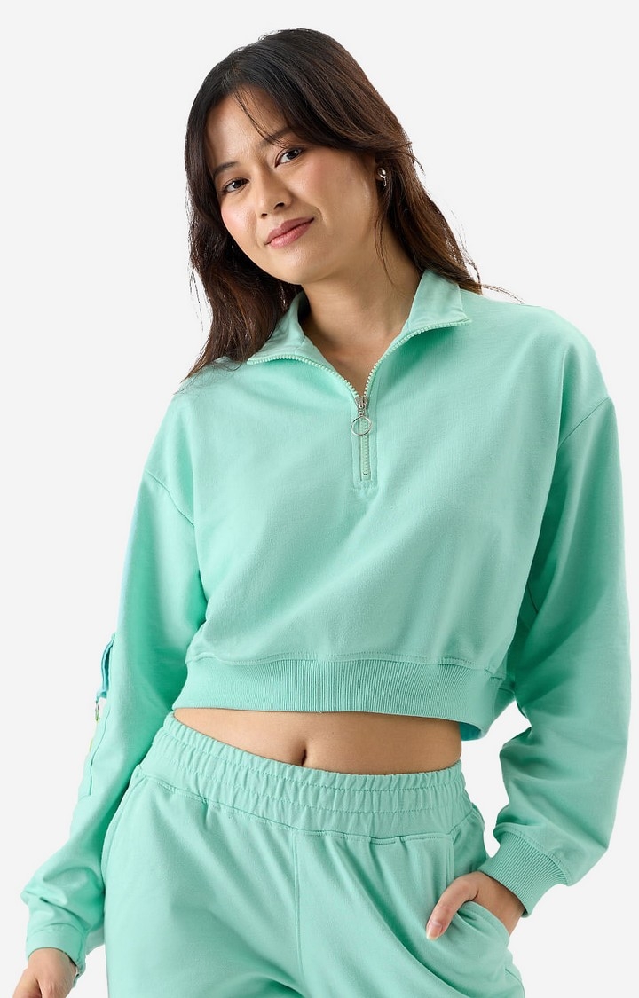 The Souled Store | Women's Sterling Blue Sweatshirt Women's Oversized Sweatshirts