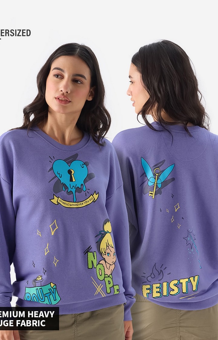 The Souled Store | Women's Tinkerbell: Sparkle Women's Oversized Sweatshirts