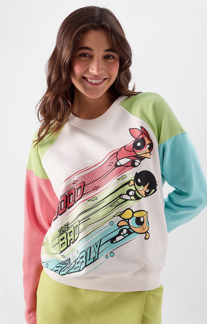 The Souled Store | Women's Powerpuff Girls: Good, Bad & Bubbly Women's Oversized Sweatshirts