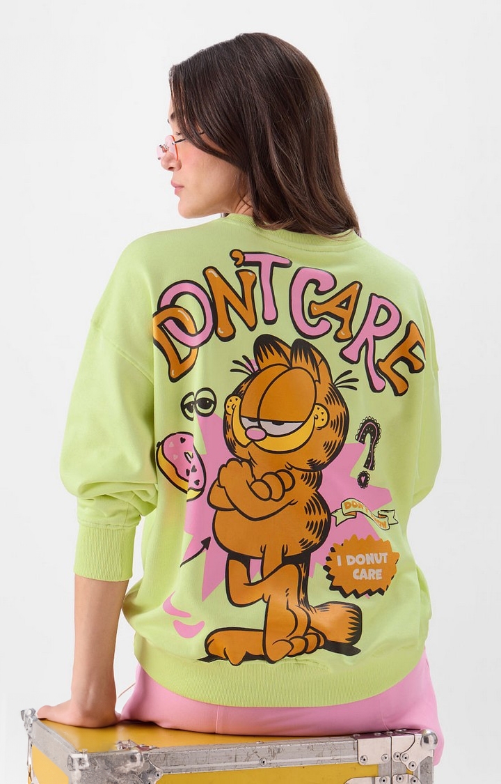 The Souled Store | Women's Garfield: Don't Care Club Women's Oversized Sweatshirts