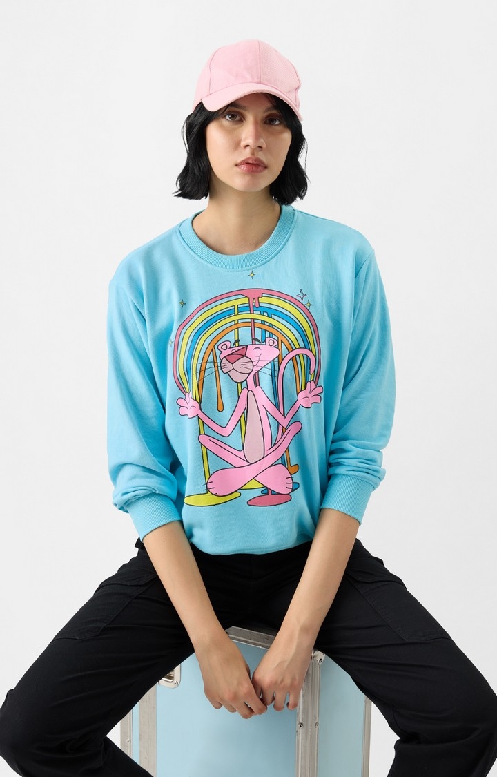 Women's Pink Panther: Not Easy Being Chill Women's Oversized Sweatshirts
