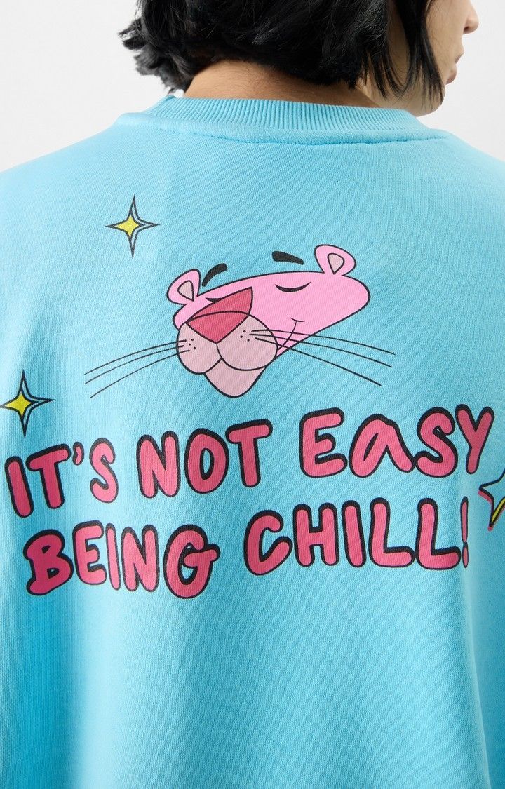 Women's Pink Panther: Not Easy Being Chill Women's Oversized Sweatshirts